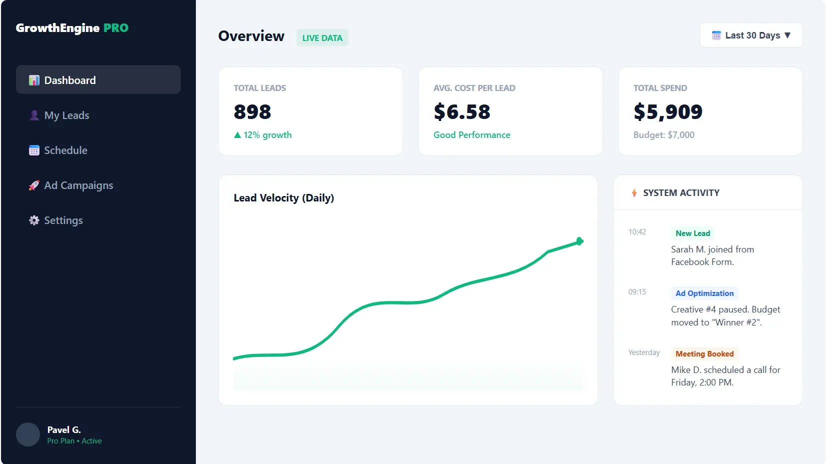 Growth Engine Dashboard